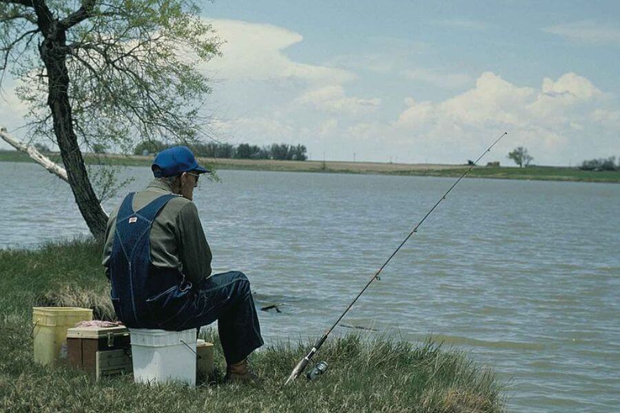 old man fishing