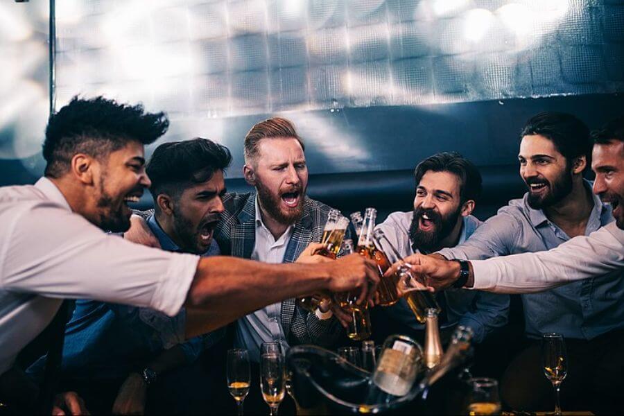 men in the thirties toasting in a party