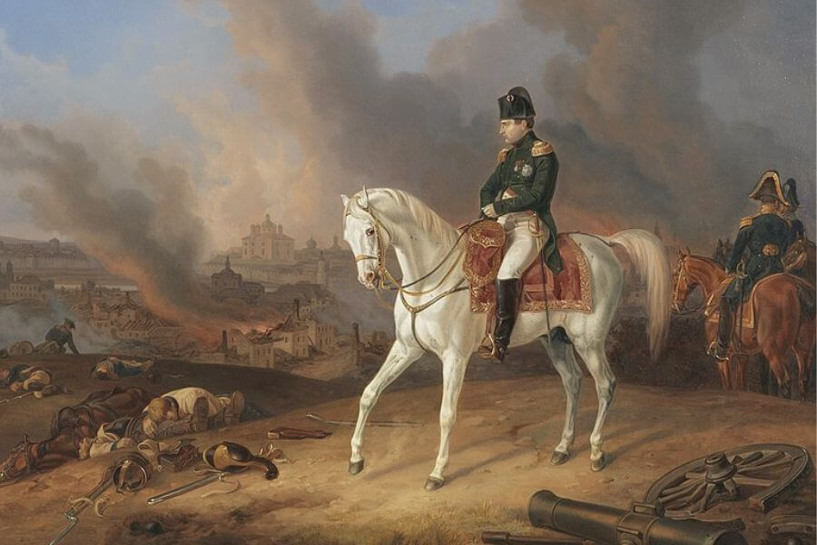 Painting of Napoleon riding a horse