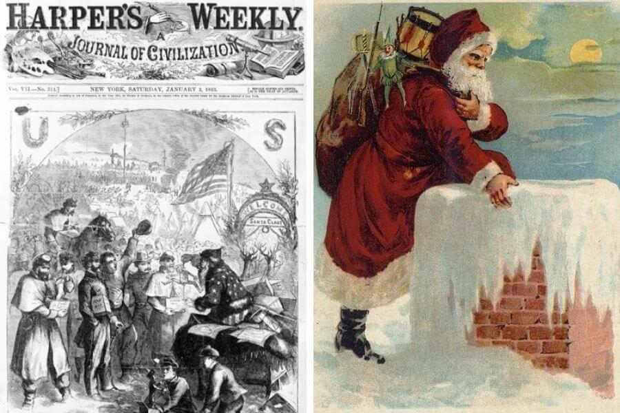 Old paintings of santa claus, 1863