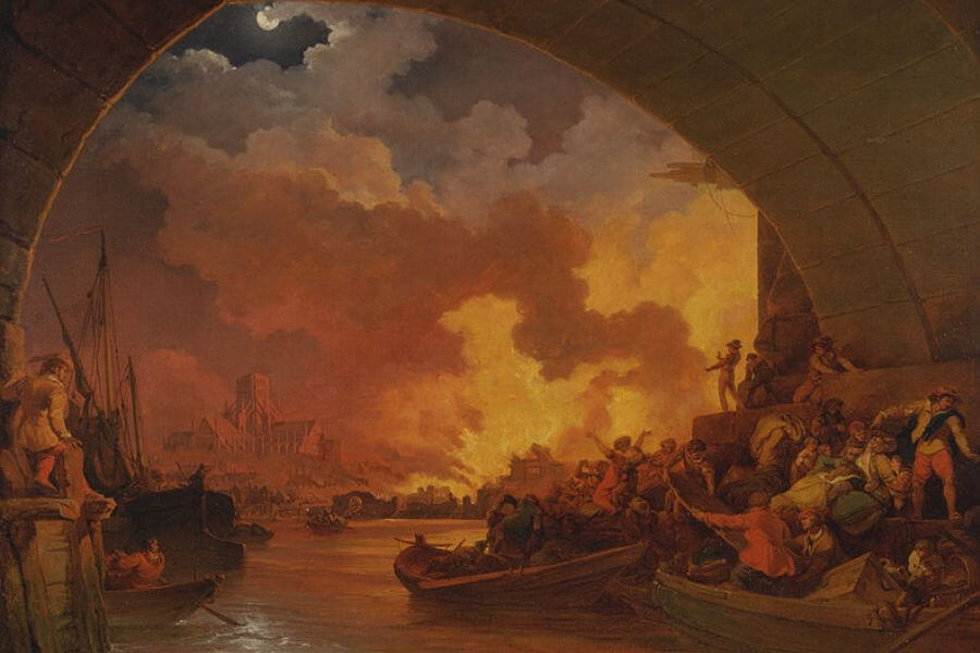 Philippe-Jacques de Loutherbourg - The Great Fire of London