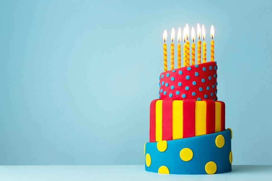 Colorful birthday cake