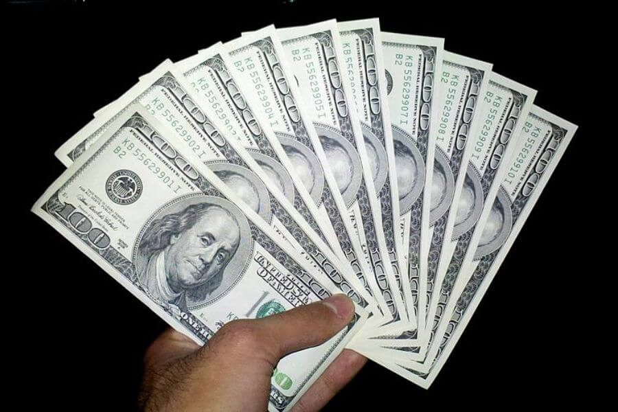 US dollars one hundred banknotes