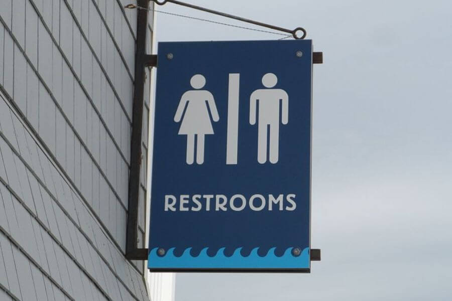 Public restroom sign