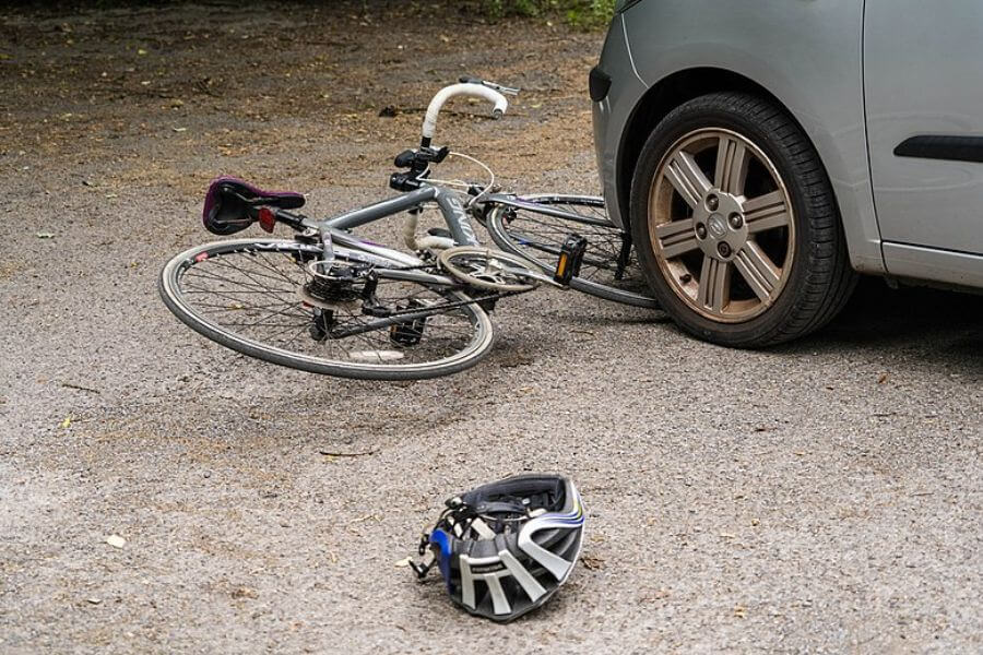 Bike accident on the road