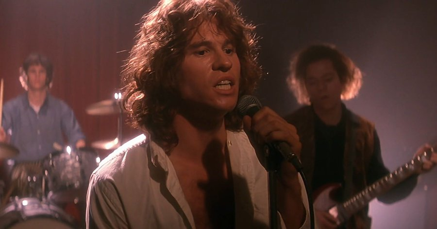 Val Kilmer playing the role of Jim Morrison in the film 'The Doors'