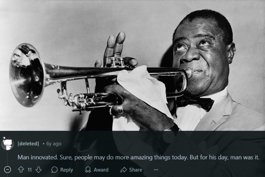 A black and white photograph of a jazz trumpeter playing his instrument with intensity and passion. He wears a light-colored suit, a bow tie, and a wristwatch, holding a white cloth around the trumpet. His expressive eyes and the gleaming brass instrument capture the essence of classic jazz performance.