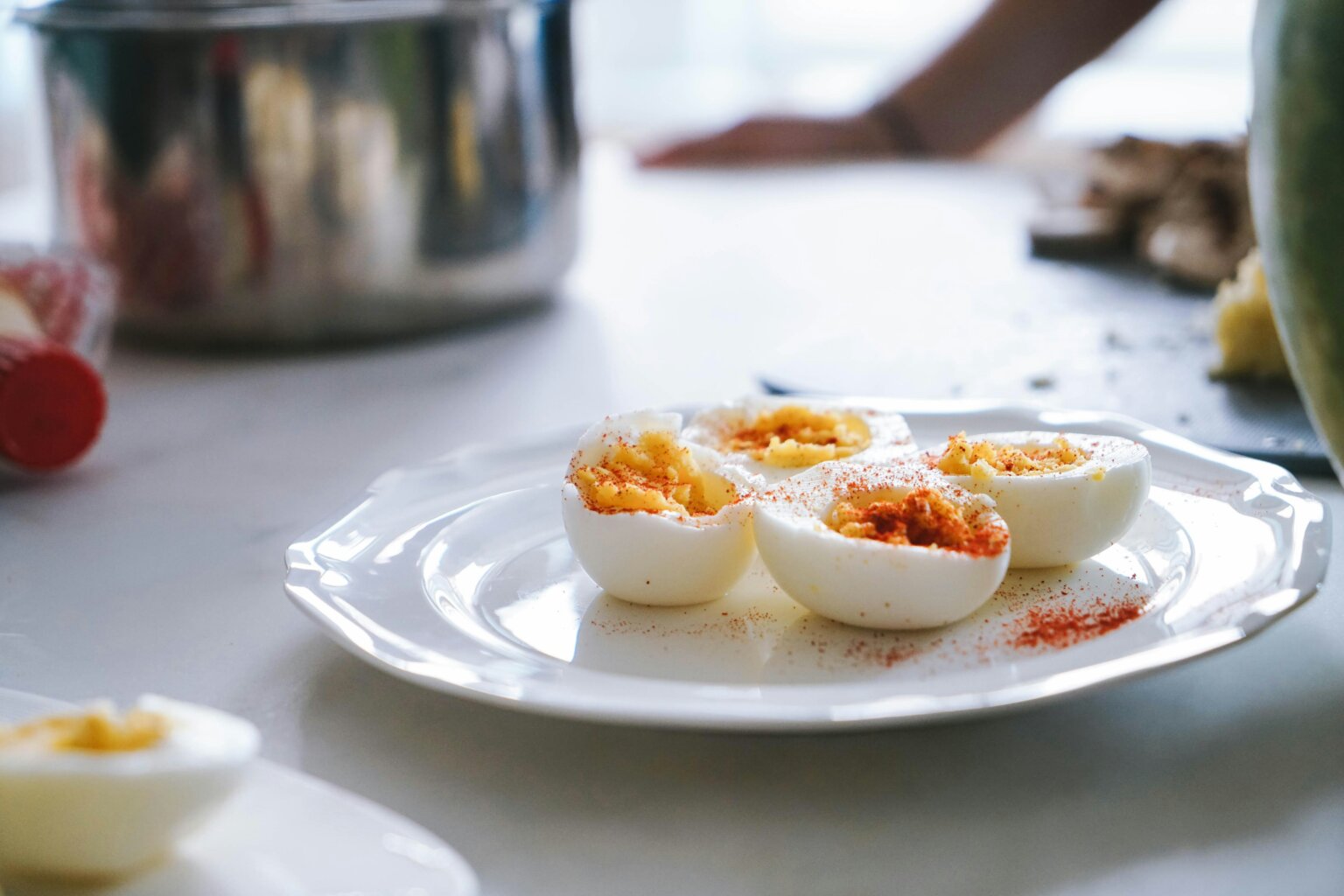 a picture of deviled eggs on a plate