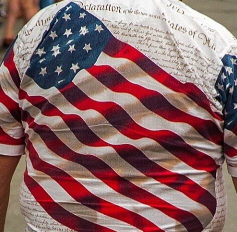 American flag on a shirt