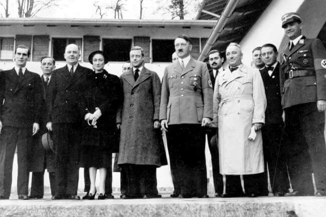 he Duke of Windsor, formerly King Edward VIII, meets Adolf Hitler at his Bavarian retreat, the Berghof.