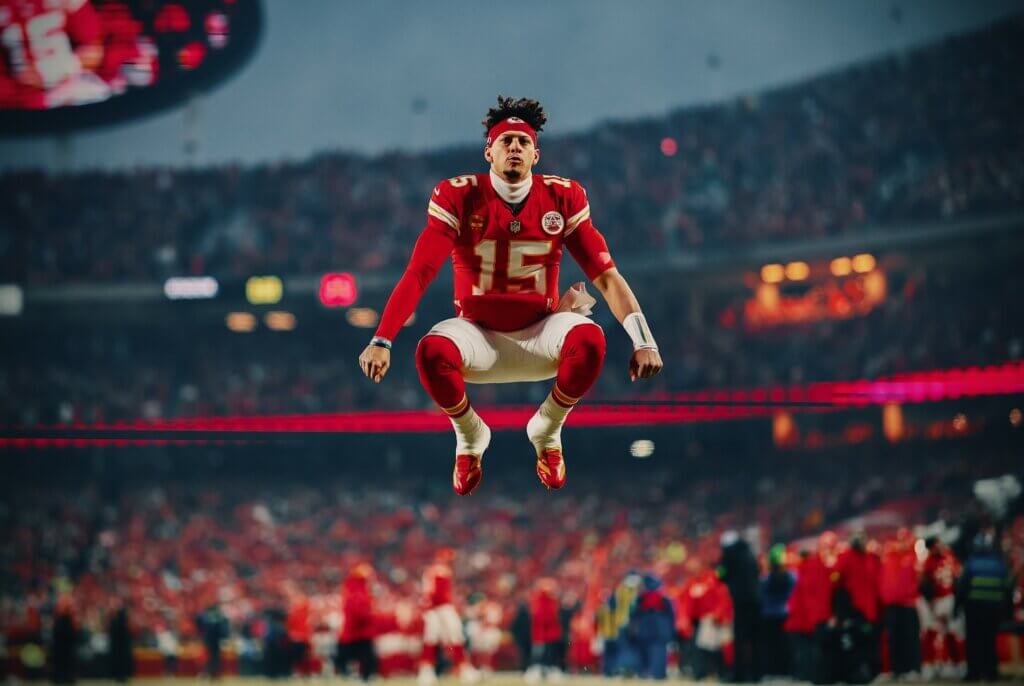 Patrick Mahomes jumping