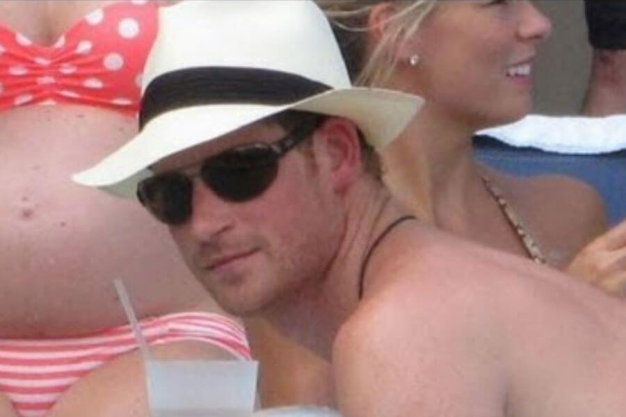Prince Harry in a pool