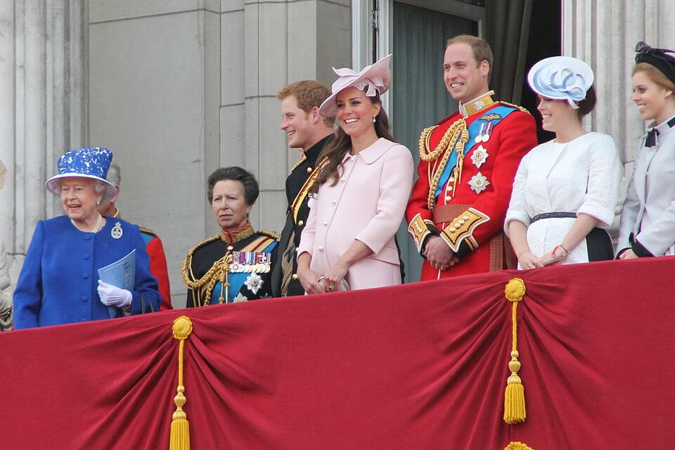 The Royal Family Standing in the Balcony Waving to the crow
