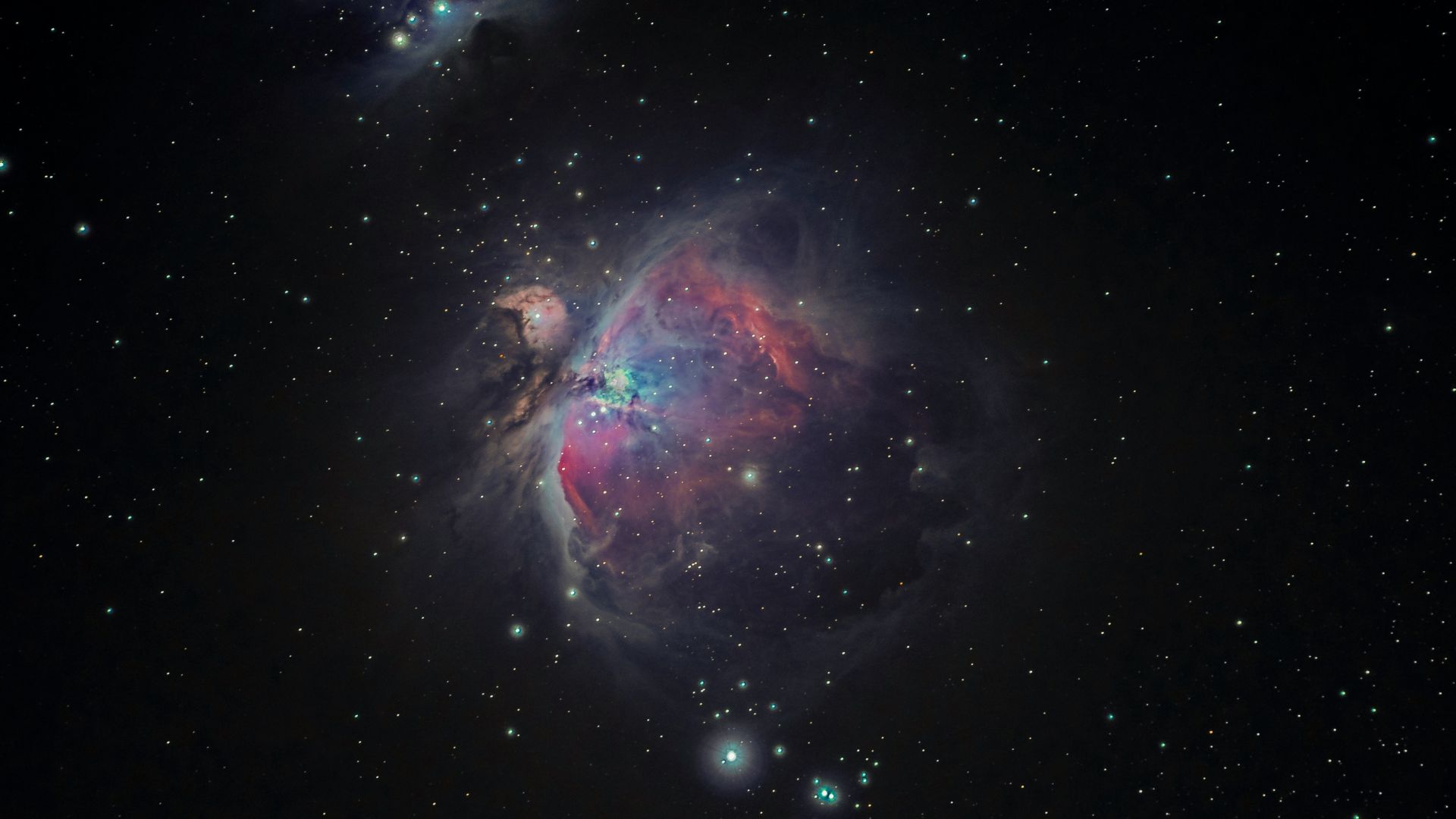 Illustration of a cluster of stars representing a compact radio source