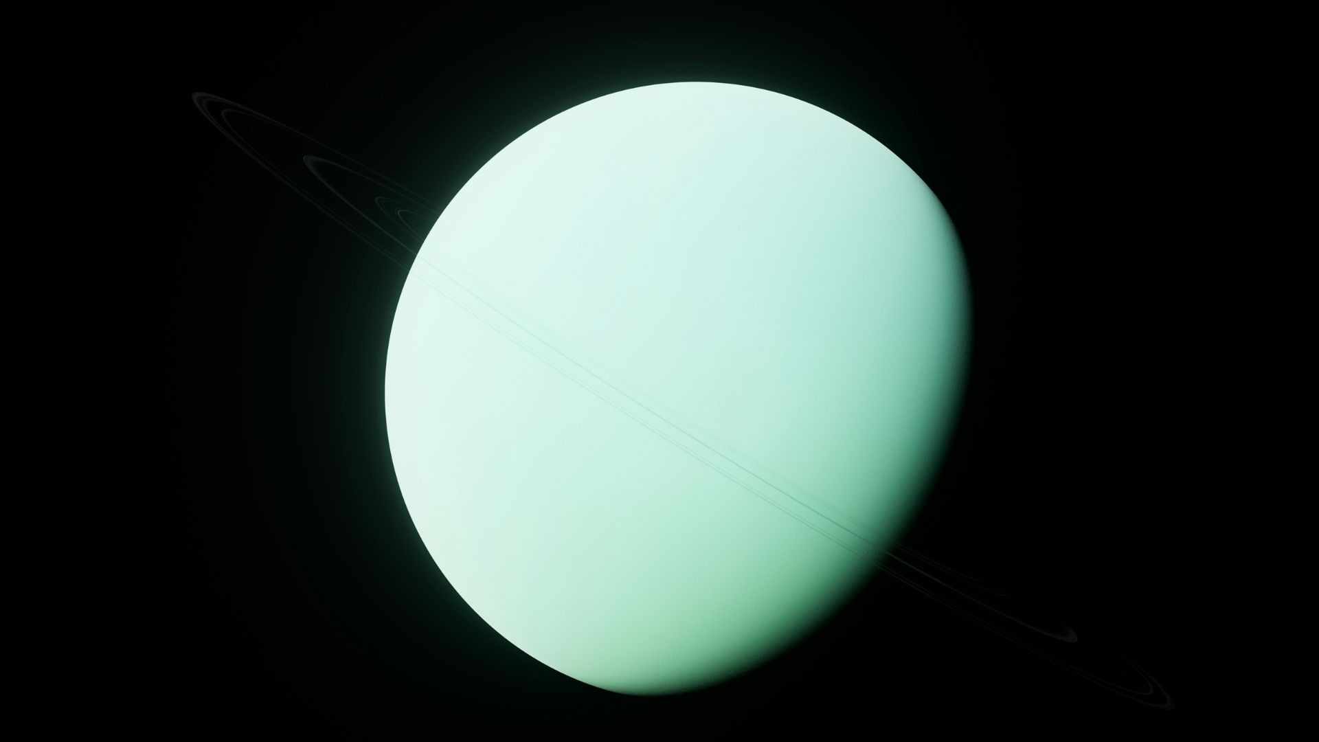 Close-up of Saturn taken from space with rings visible