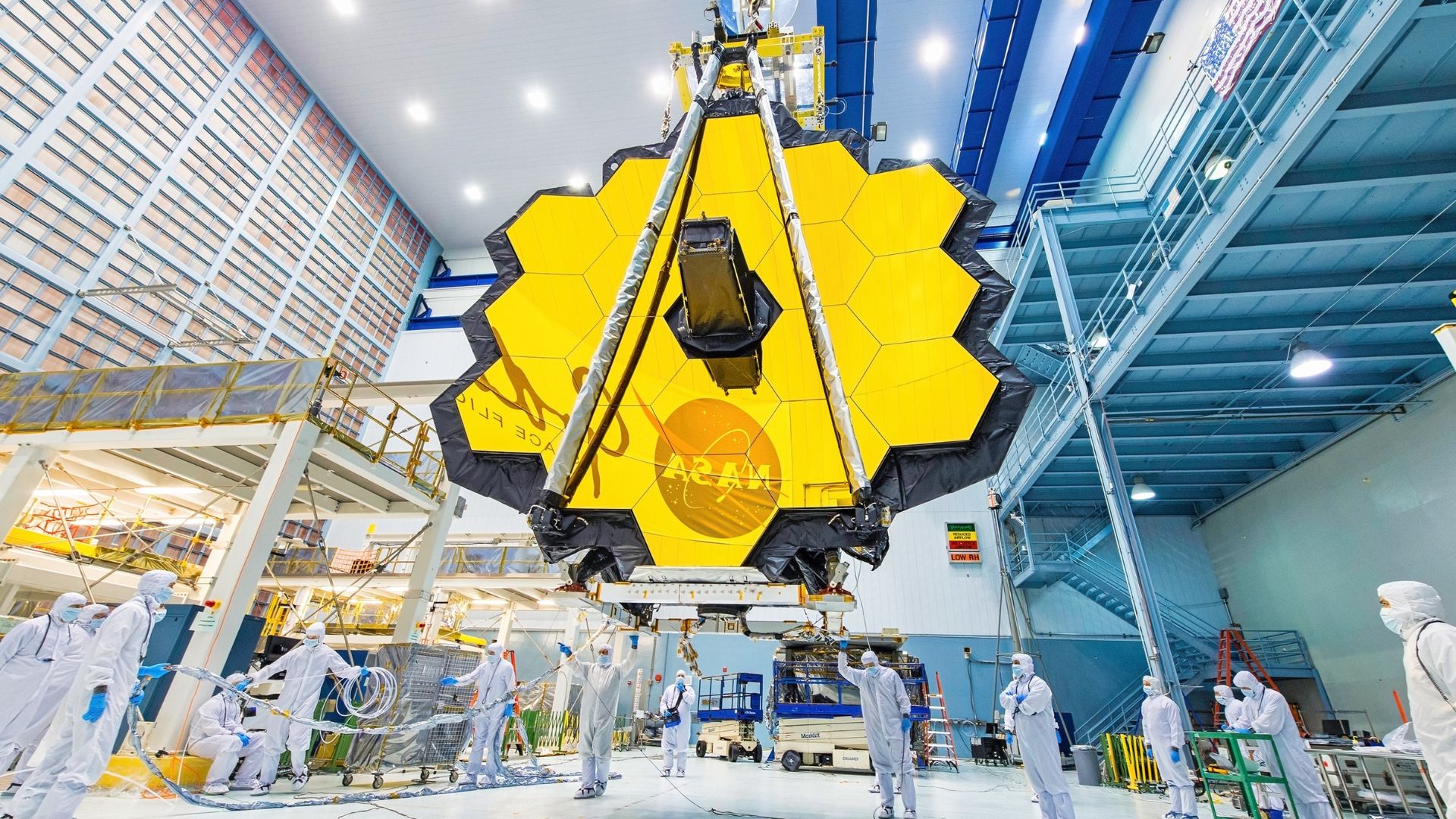 James Webb Space Telescope floating in orbit to study distant space objects