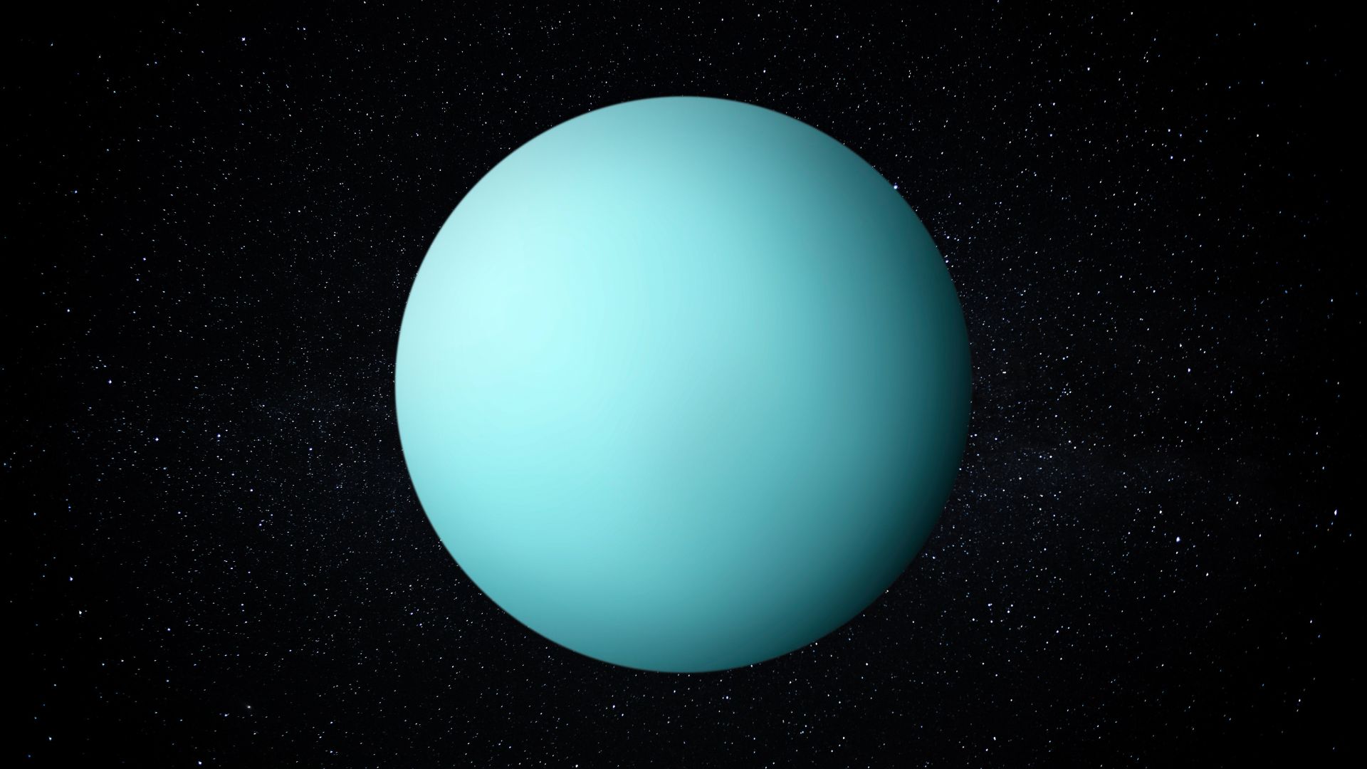 Planet Uranus with glowing rings against a starry sky