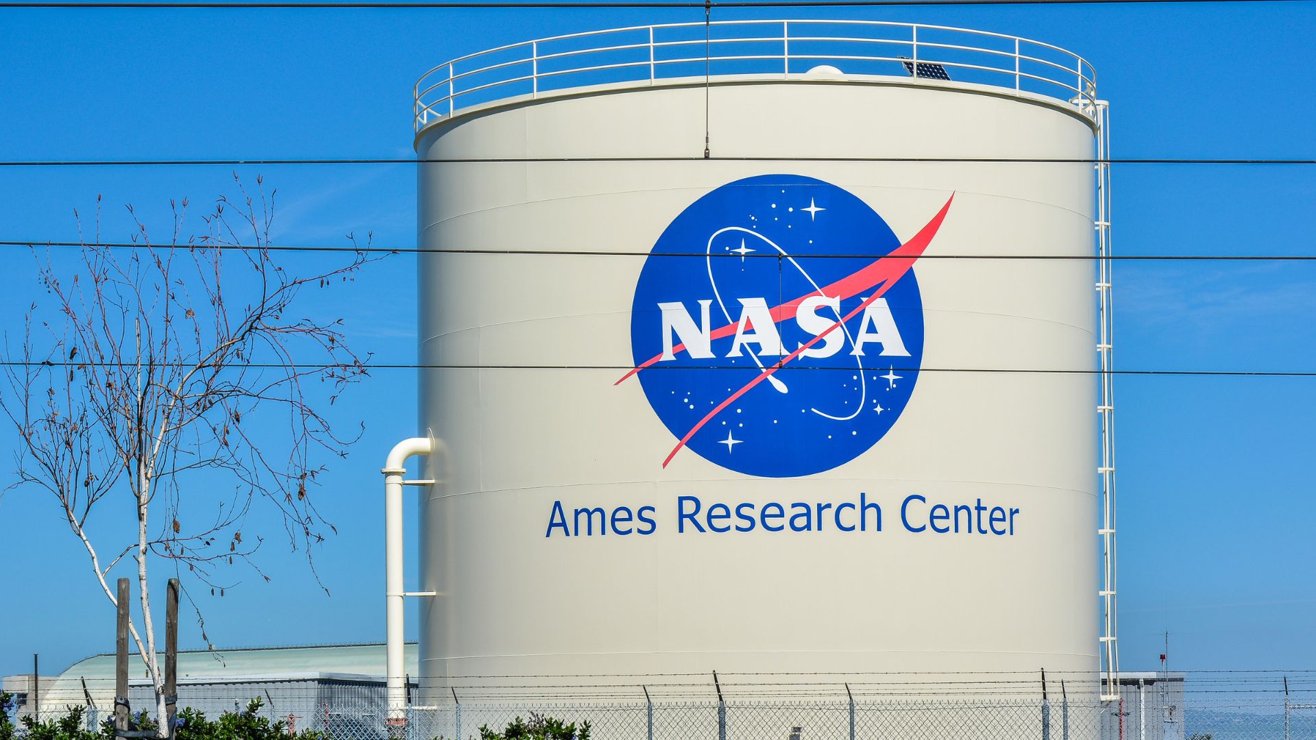 NASA Ames Research Center sign outside headquarters in Mountain View, California