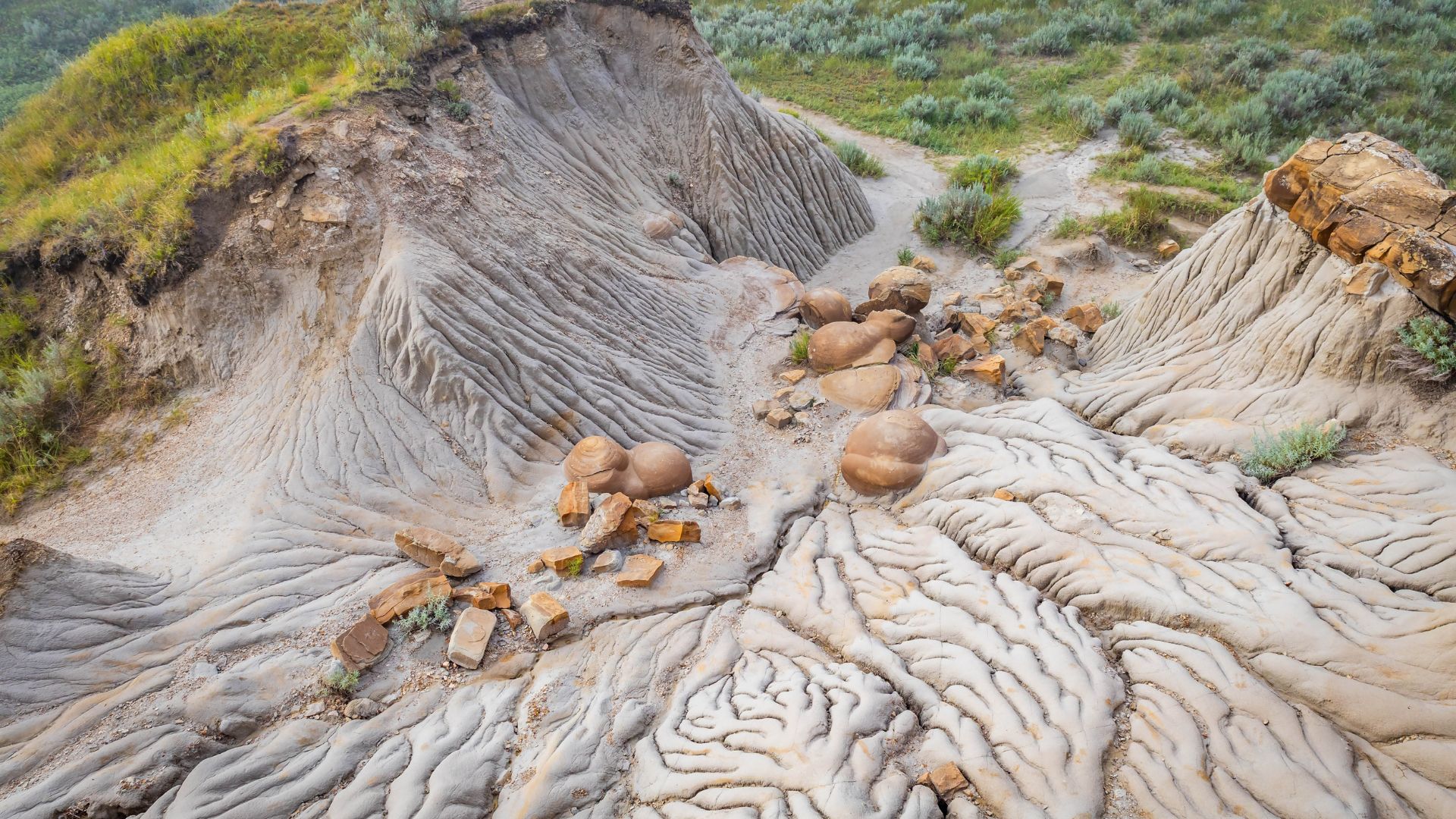 Rounded stone formation in serene natural setting