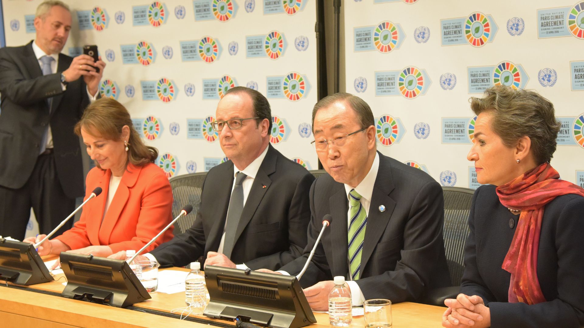 Delegates gathered at the United Nations for the Paris climate agreement signing ceremony