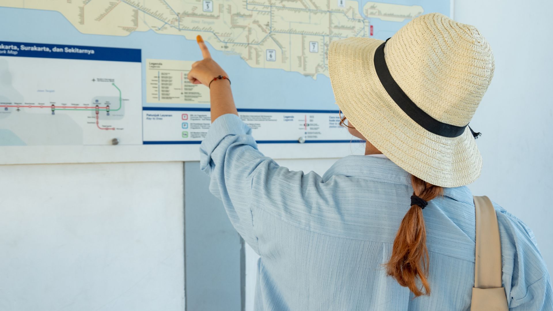 Woman map travel
