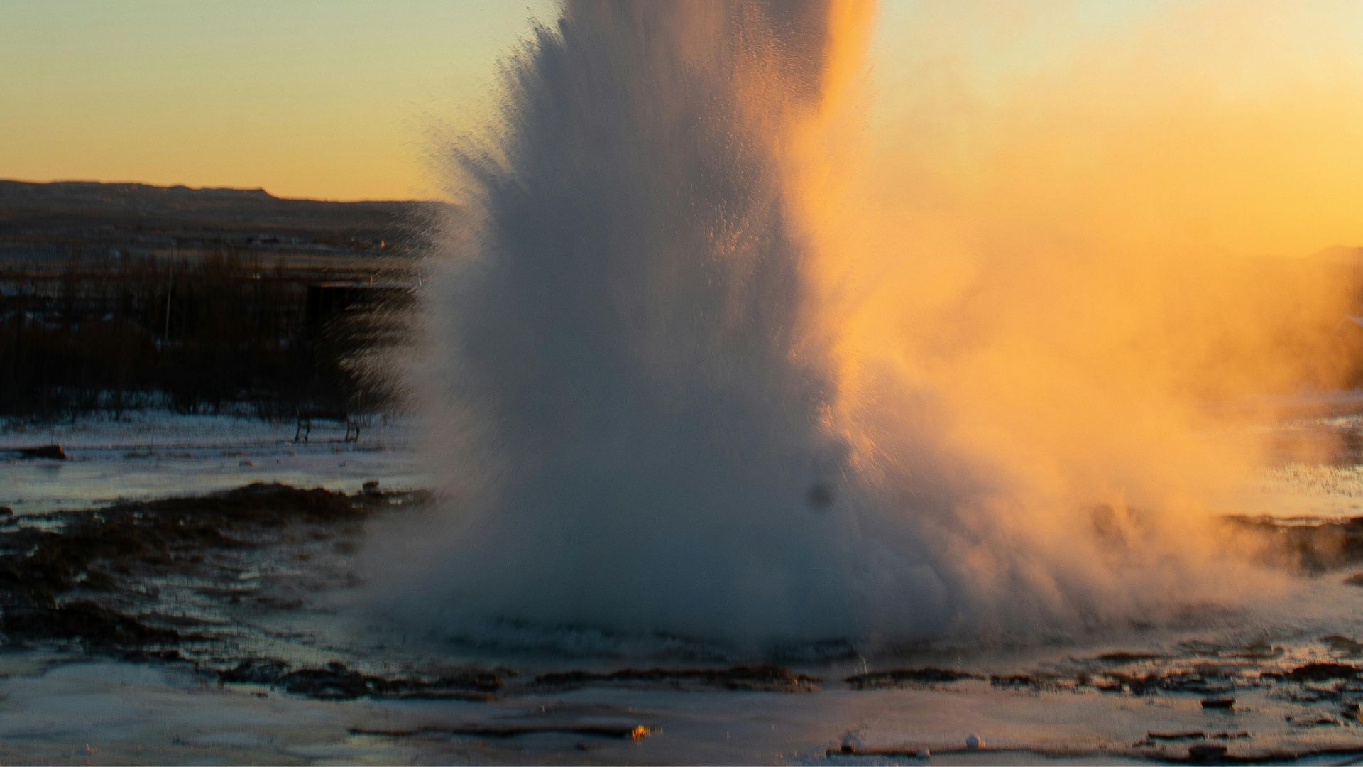 A geyser erupting