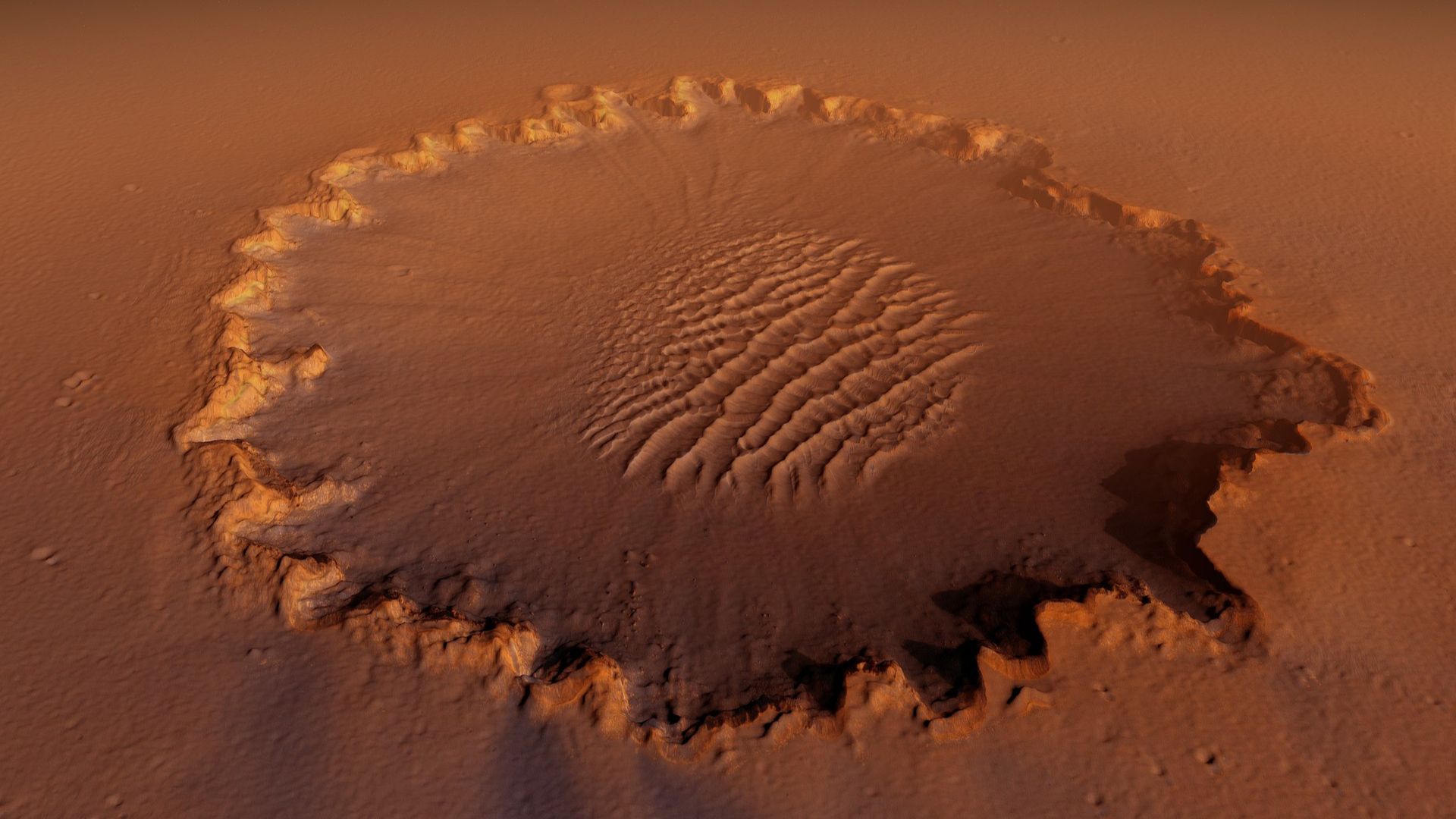 The view of the sea in mars