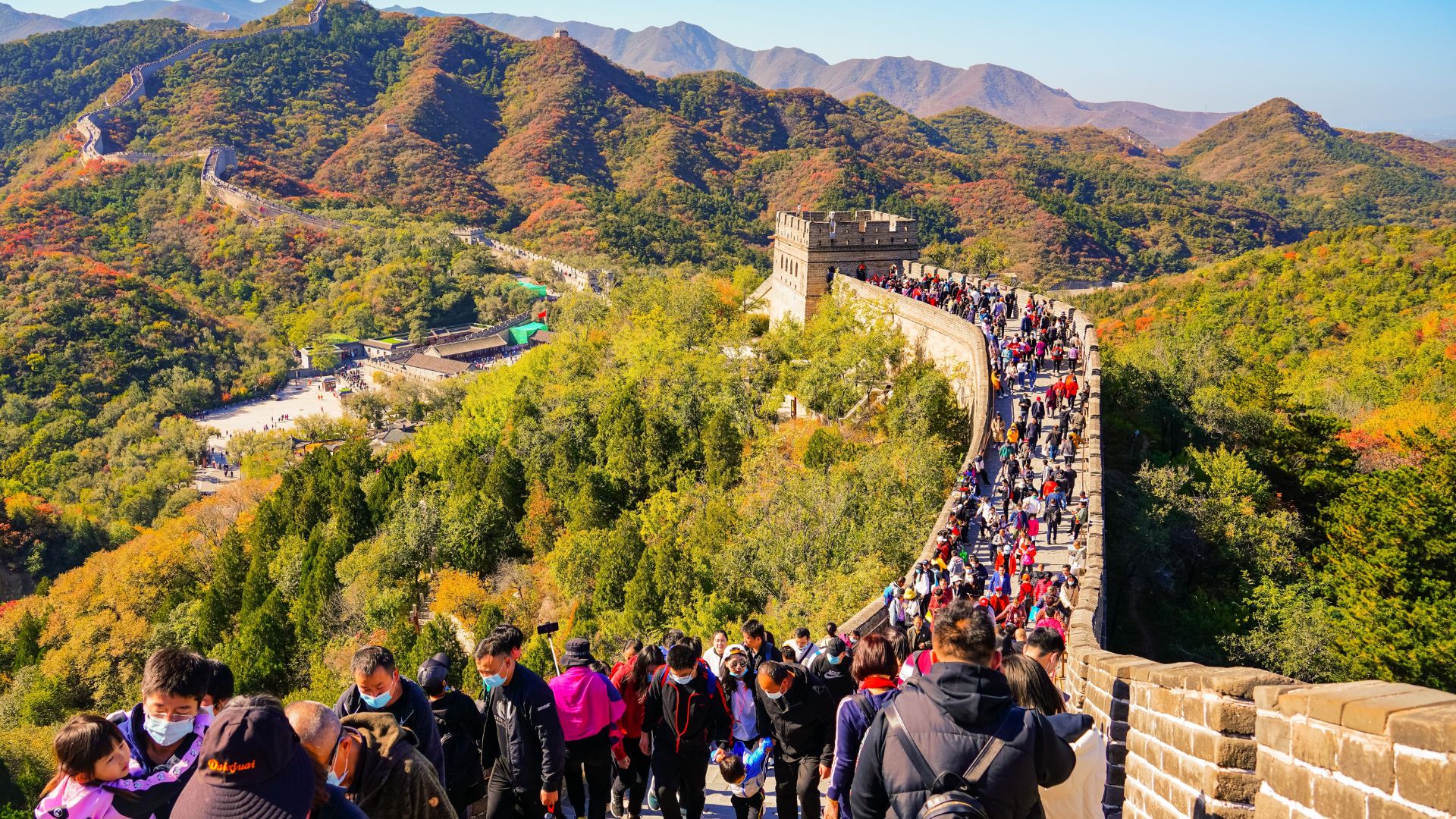 People on the great wall of china