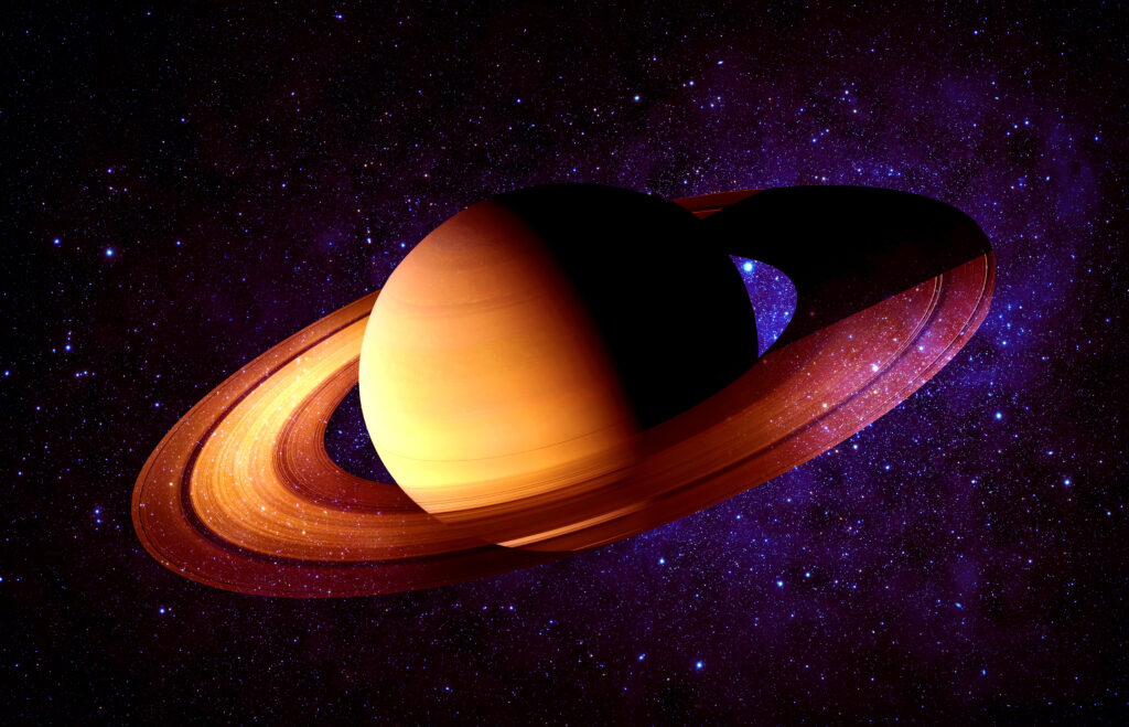 Closeup image of Saturn