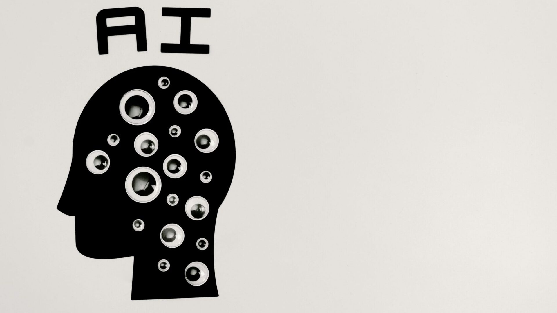 Artificial intelligence illustration with glowing digital patterns and abstract technology elements on a wall.