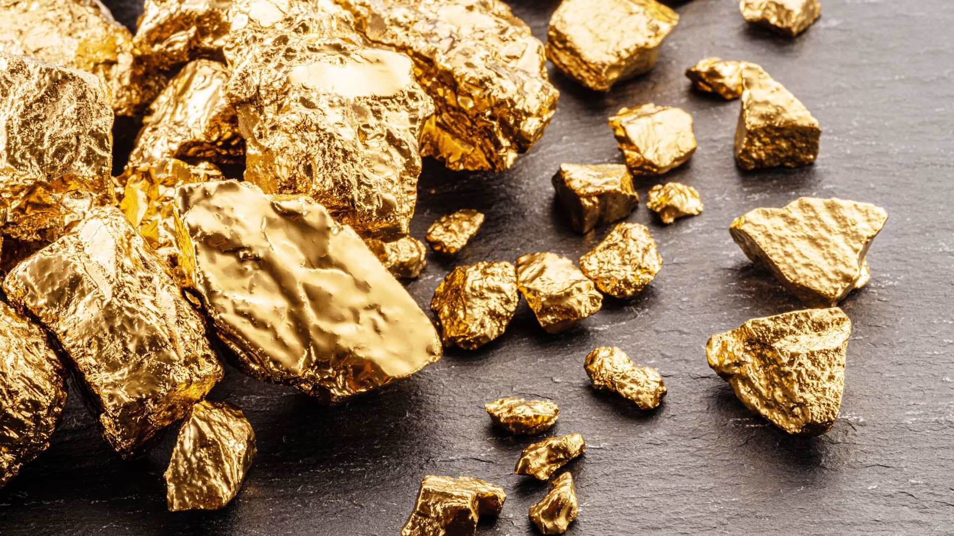 Stones that look like pieces of gold.