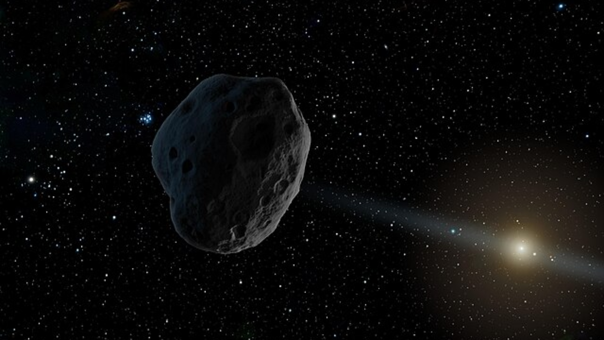 An asteroid in the space.