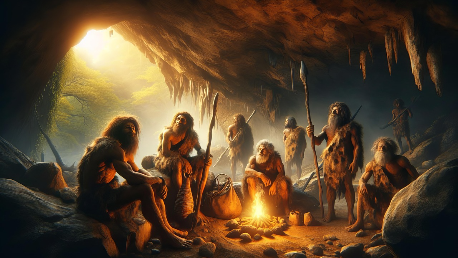Neanderthal in a cave
