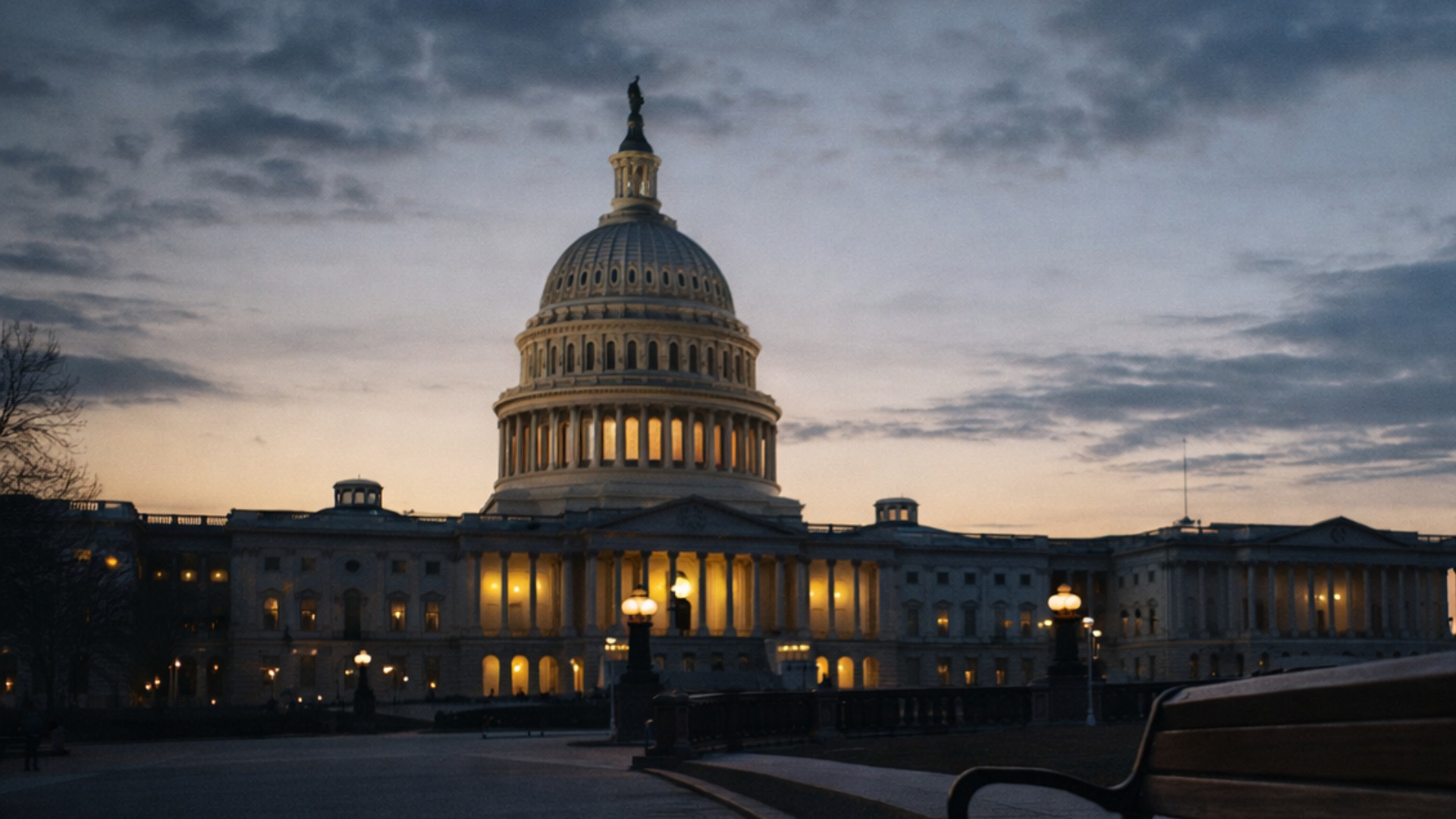 A low-angle shot of the U.S. Capitol Building.