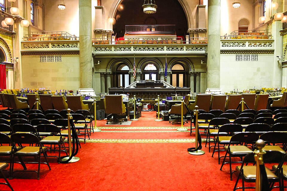 New York State Capitol legislative chamber, where lawmakers oversee state programs and spending.