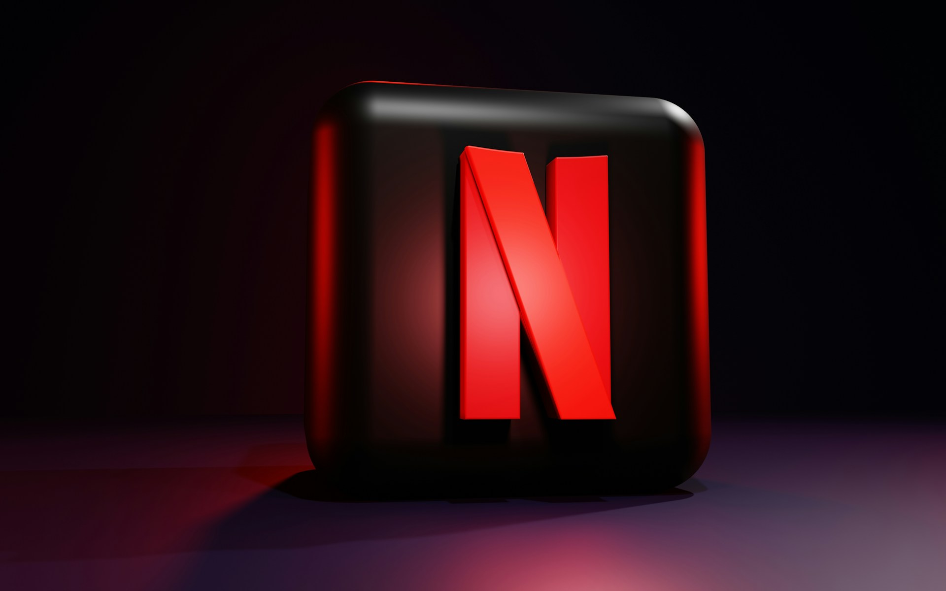 Netflix logo illustration in the middle of a transparent gum square design.