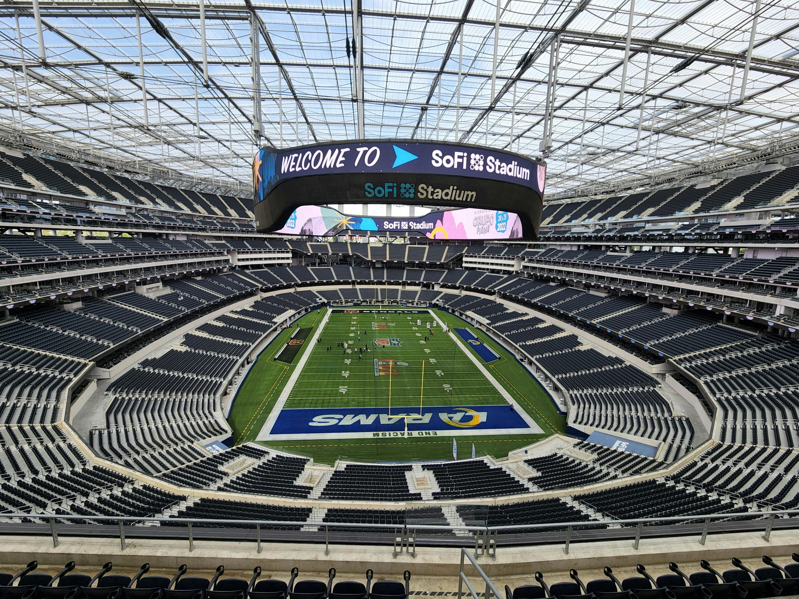 Interior view of SoFi Stadium in California, one of the venues selected for the 2026 FIFA World Cup.
