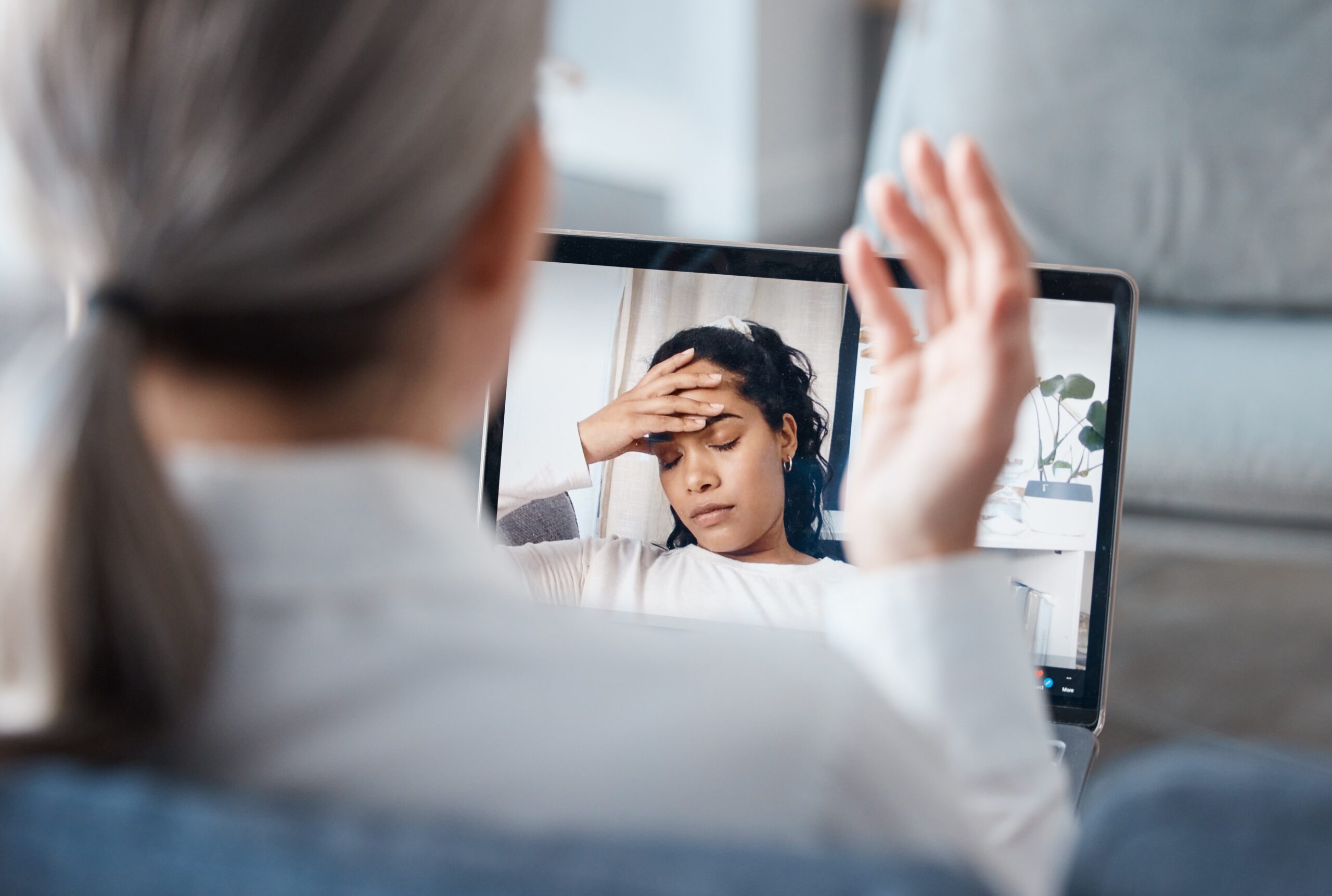 Patient participates in a telehealth appointment, reflecting growing interest in lower-cost healthcare options as insurance costs rise.