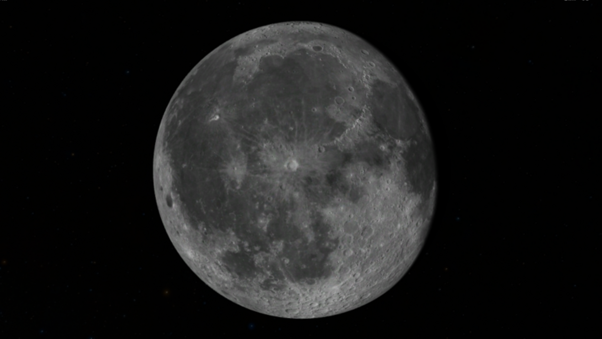 Full view of the Moon showing prominent impact craters and dark volcanic plains.